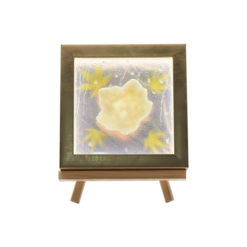 Cahaya Seni Daun Maple Kuning Muda Persegi - Maple Frost