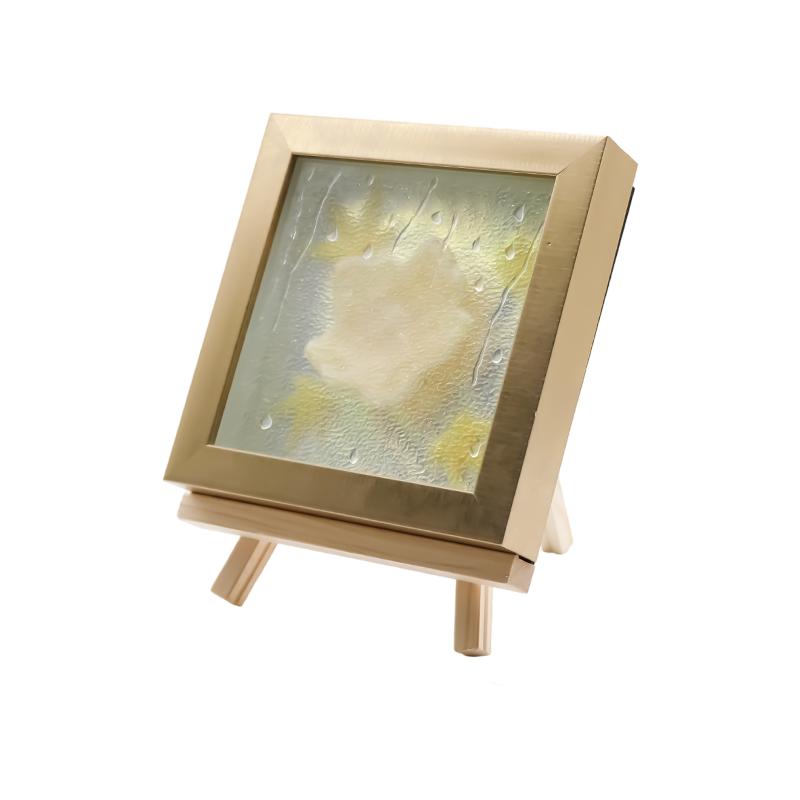 Cahaya Seni Daun Maple Kuning Muda Persegi - Maple Frost