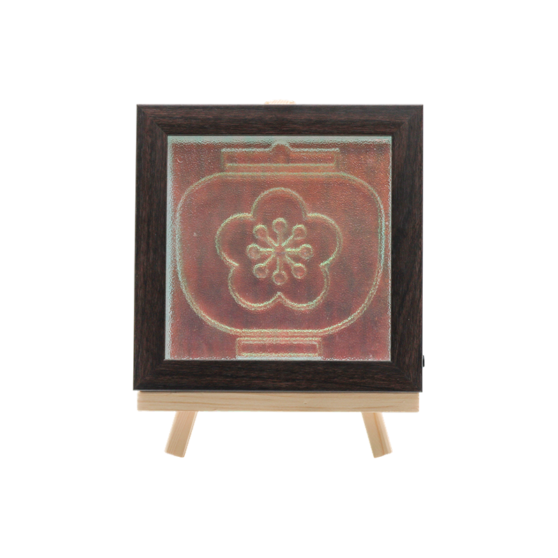 Toples porselen warna coklat dengan lampu kristal motif plum putih - Wind Sakura Crystal
