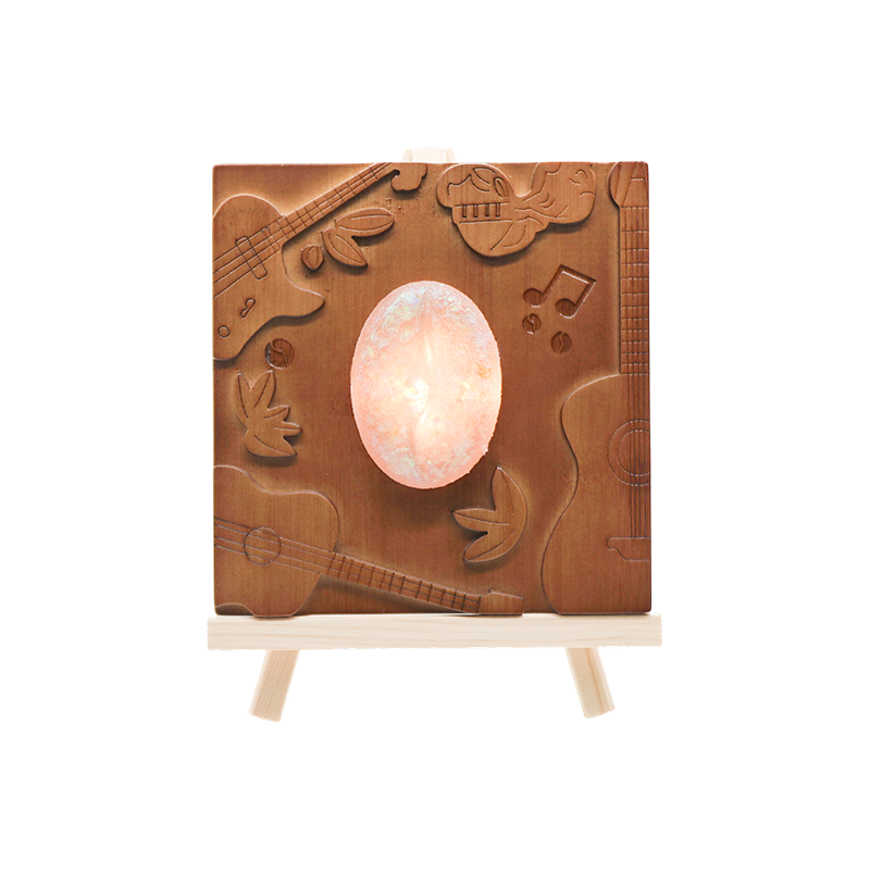 Sajak kayu lampu seni kayu relief musik bagian bawah kayu coklat tua