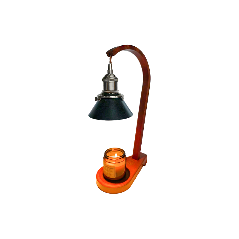 Lampu Penghangat Lilin Dengan Naungan Kerucut Hitam - Lampu Kerudung